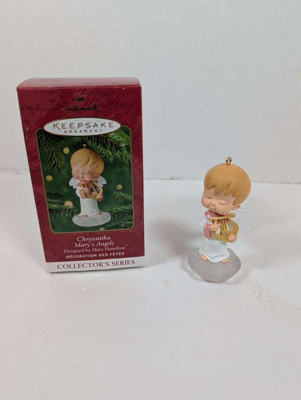 Vintage Hallmark Christmas Ornament Chrysantha Mary's Angel Box Collector Series